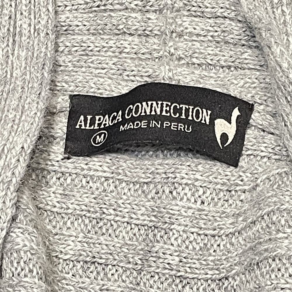 Alpaca‎ Connection Open front Hooded Ribbed Cardigan Women's M Gray Alpaca Blend - Picture 2 of 7